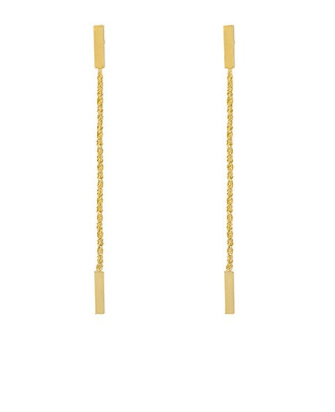 Brass Bar & Chain Drop Earrings