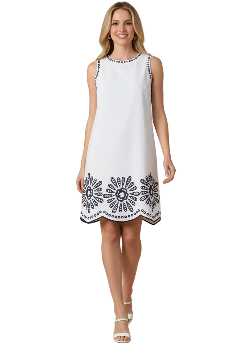 Floral Embroidered Mini Dress