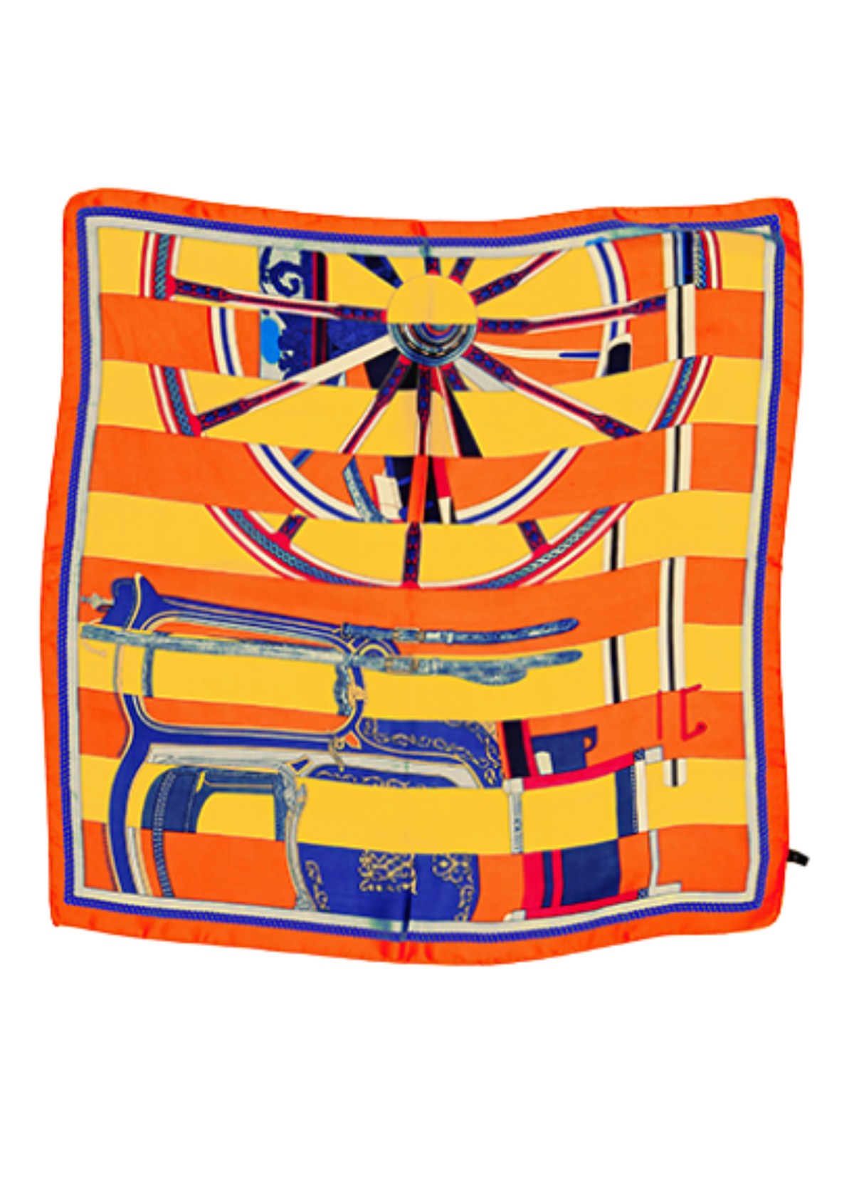 Wheel & Belt Print Silky Bandana