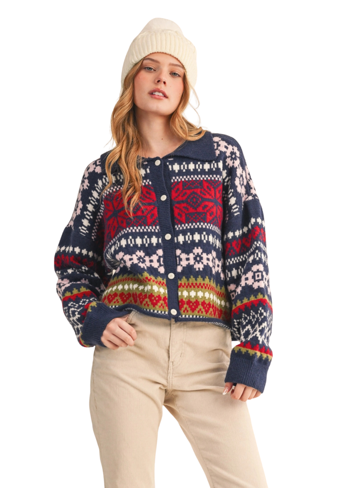 Fair Isle Sweater Cardigan
