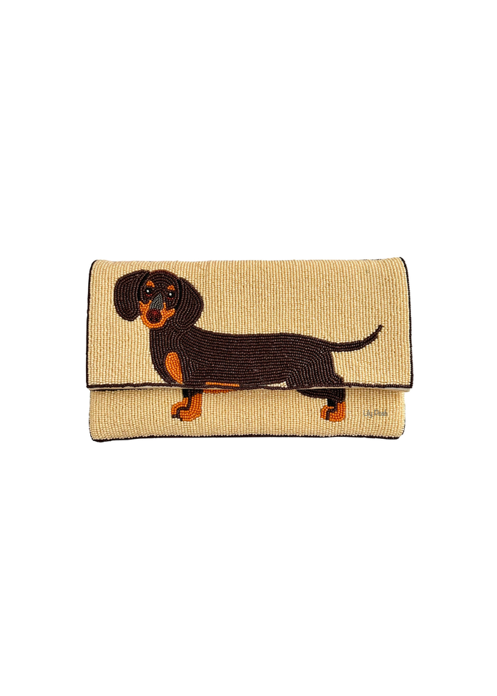 Dachshund Clutch Crossbody Beaded Bag