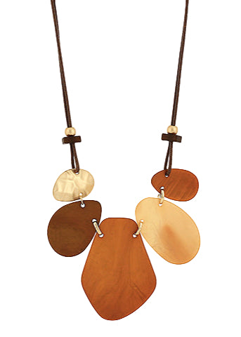 Geometric Shape Link Necklace Set