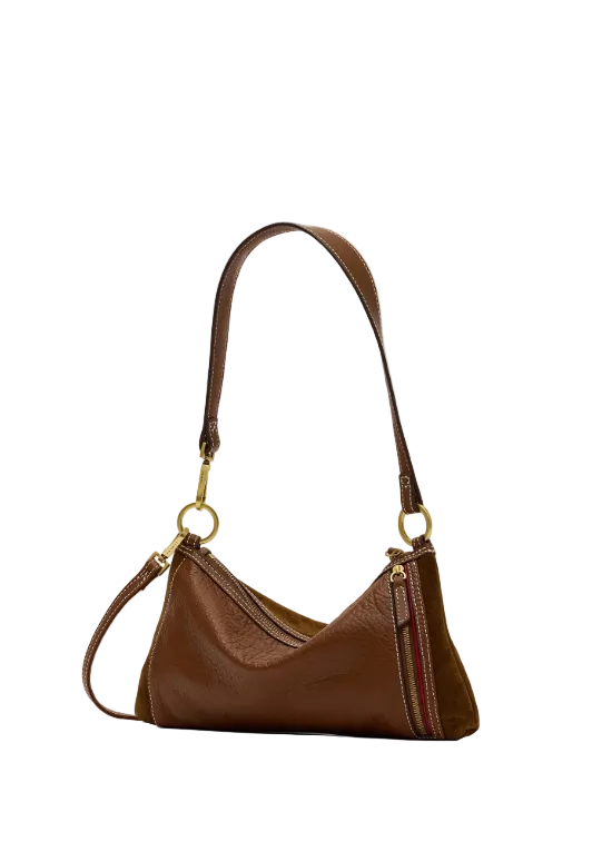 Kyle Purse - Cinnamon Suede/Antique Gold