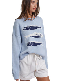 Seaside Sardine Oversized Summer Knit Sweater
