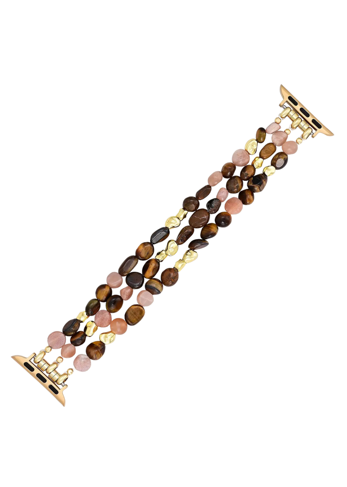 Golden Rosewood Stone Stretch Apple Watch Strap