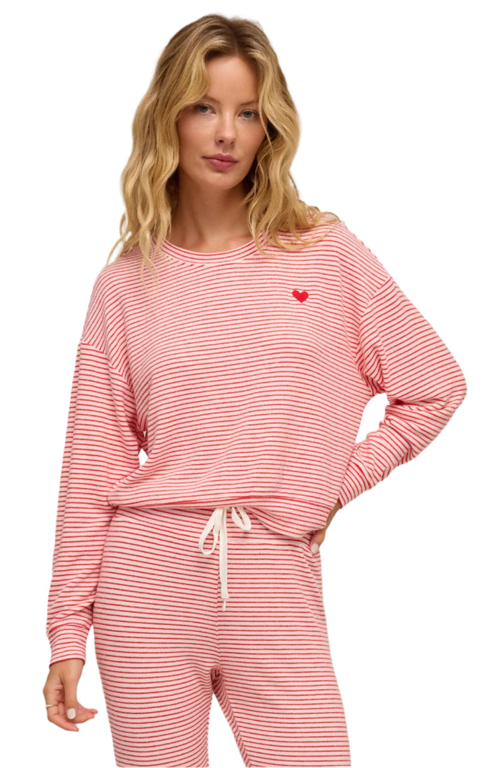 Bisous Stripe LS Top