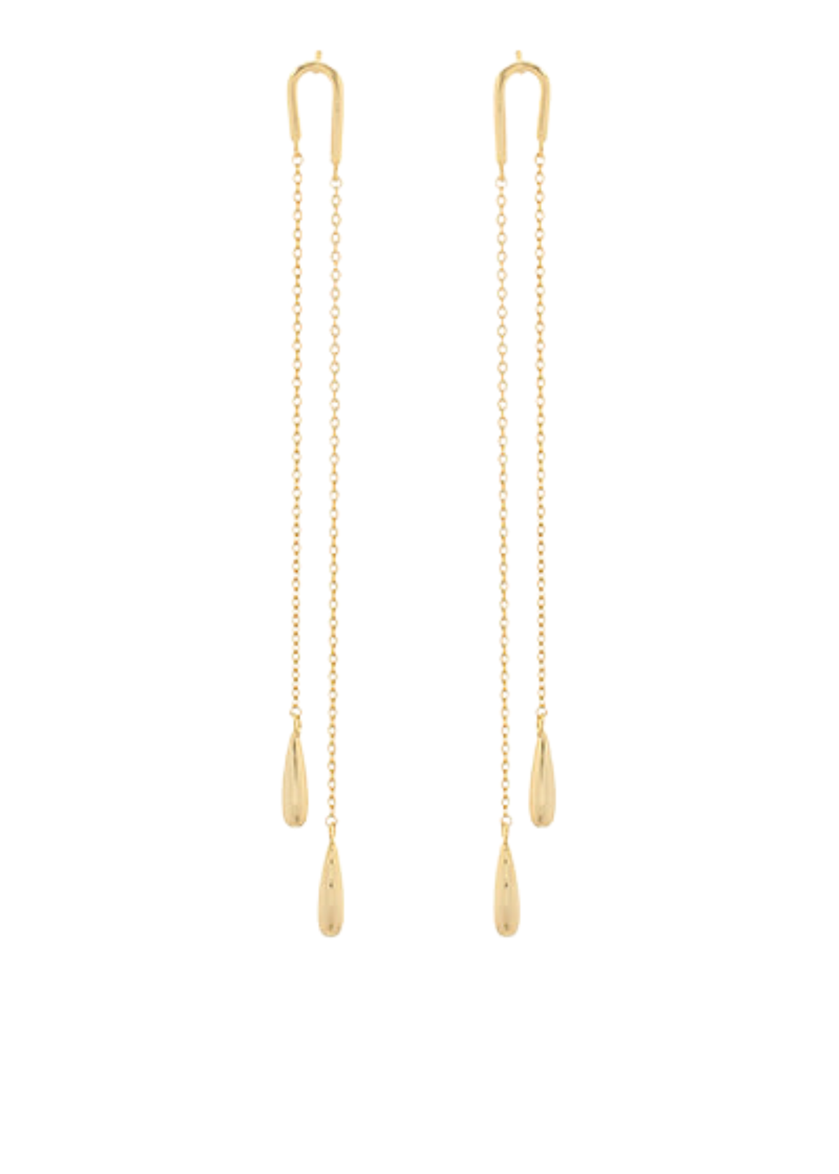 End Teardrop U Shape Chain Earrings