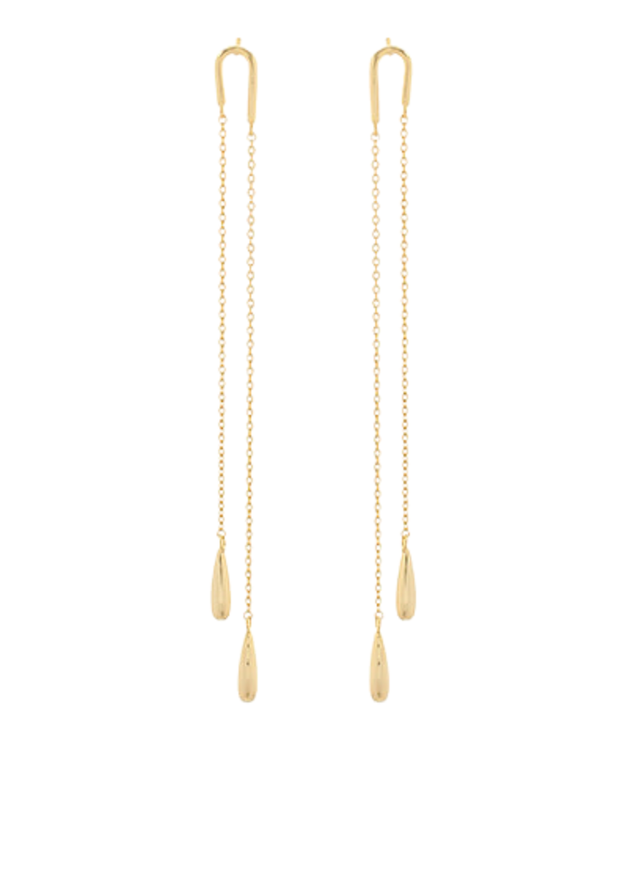 End Teardrop U Shape Chain Earrings