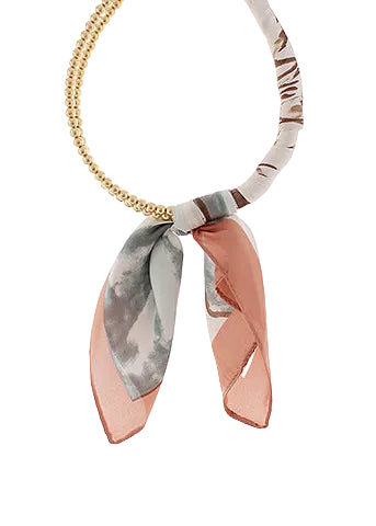 Silk Scarf Wrapped Collar Necklace