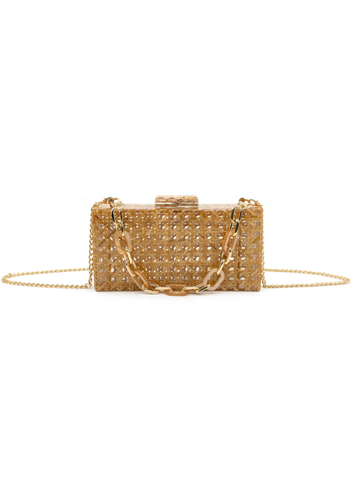 Seychelles Rattan & Acrylic Clutch