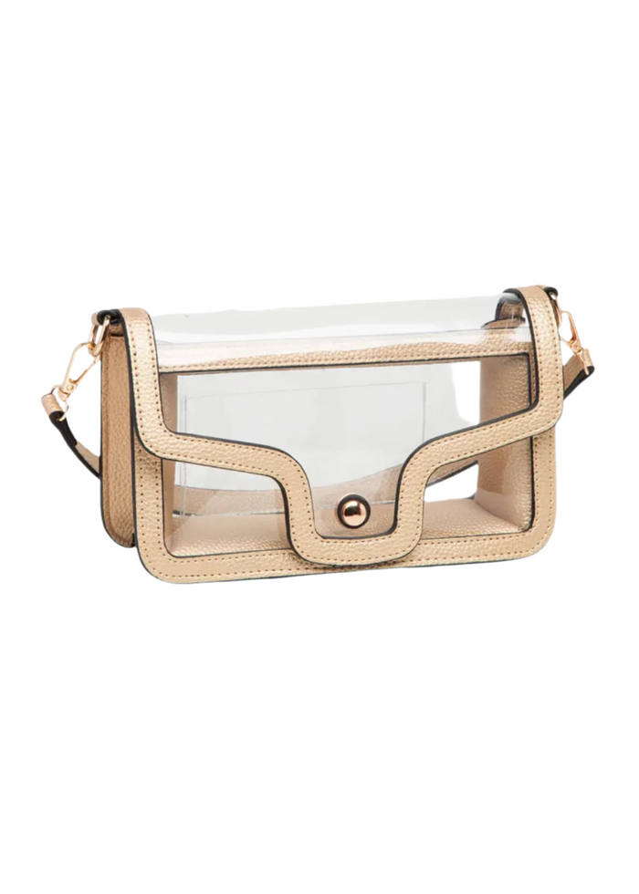 Solid Transparent Rectangle Shoulder Bag