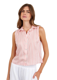 Clean Sleeveless Button Down