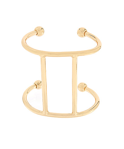 Edged Ball Metal Cuff Bracelet