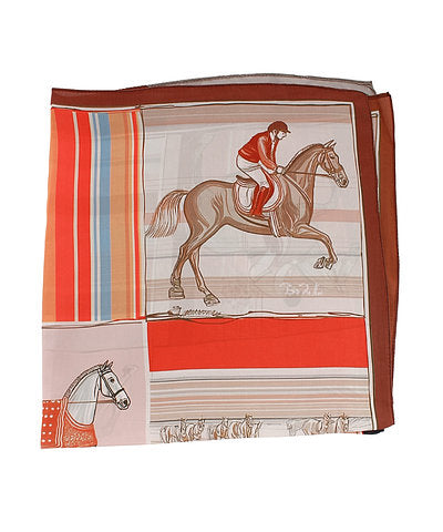 Multi Print Bandana Scarf - Orange Multi/Horse