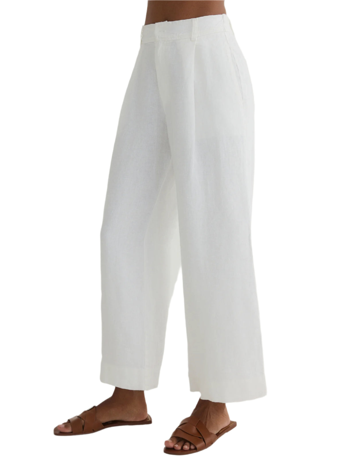 Pleated Wide Leg Ankle Pant