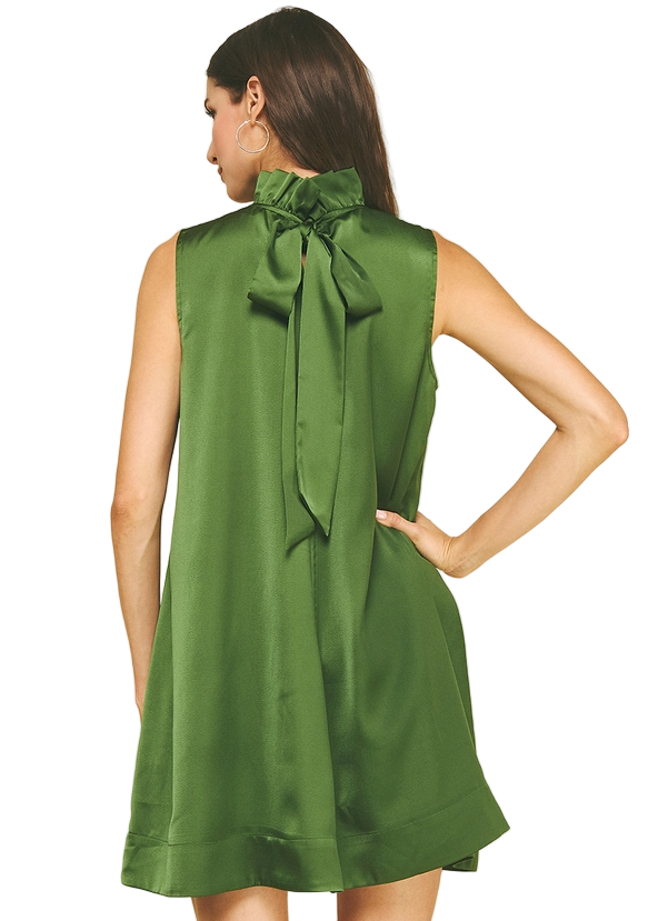 Mock Neck Solid Mini Dress