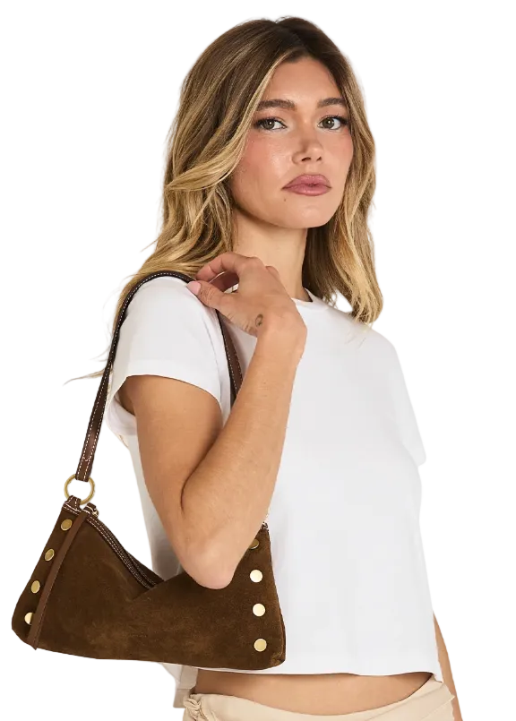 Kyle Purse - Cinnamon Suede/Antique Gold