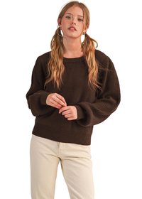 Ribbed Puff Sleeve Sweater