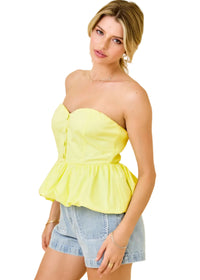 Strapless Sweetheart Peplum Bubble Top