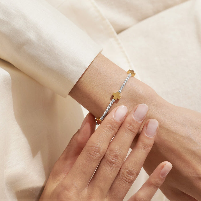 Silver & Gold Bracelet - Pray Believe Receive