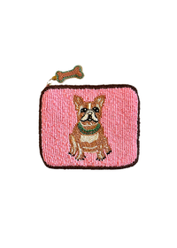French Bulldog Beaded Coin Purse