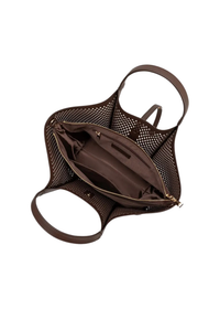 Malia Laser Cut Vegan Leather Tote Bag