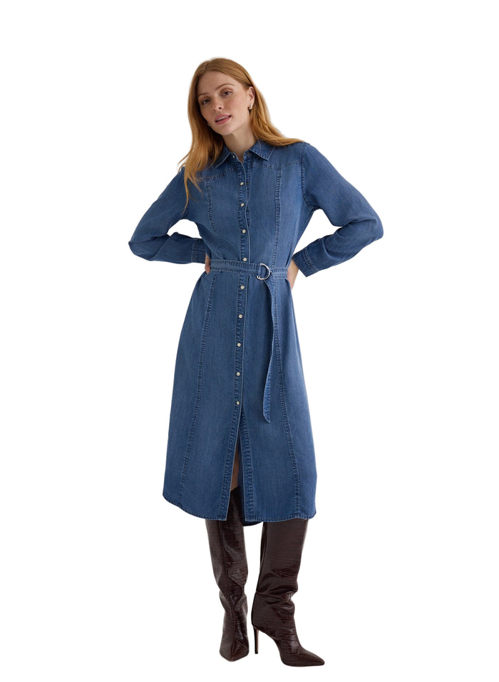 Western Yoke Midi Dress
