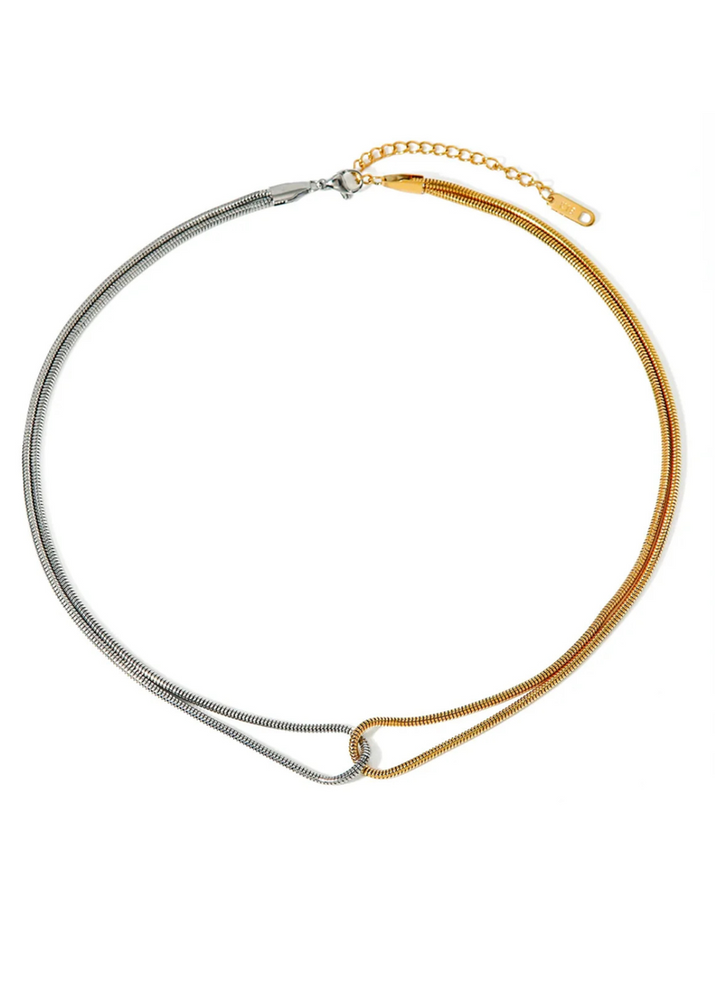 Collins Herringbone Mixed Metal Twist Necklace