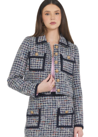 Tweed w/ Suede Trim Jacket