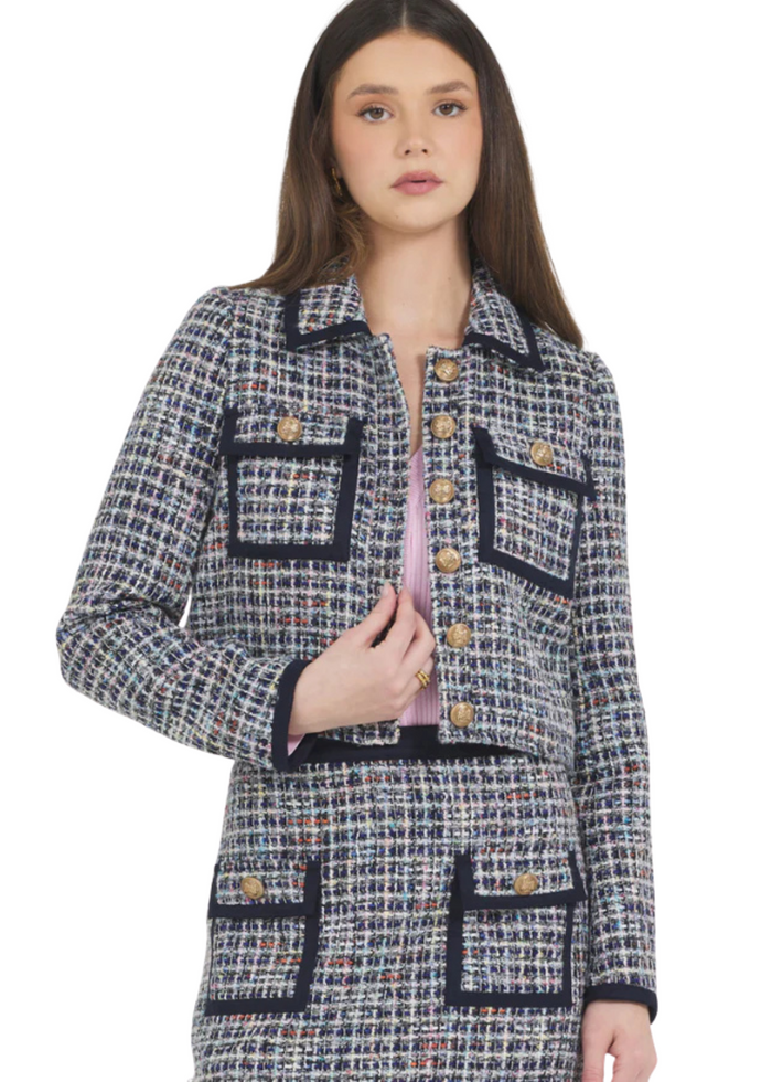 Tweed w/ Suede Trim Jacket