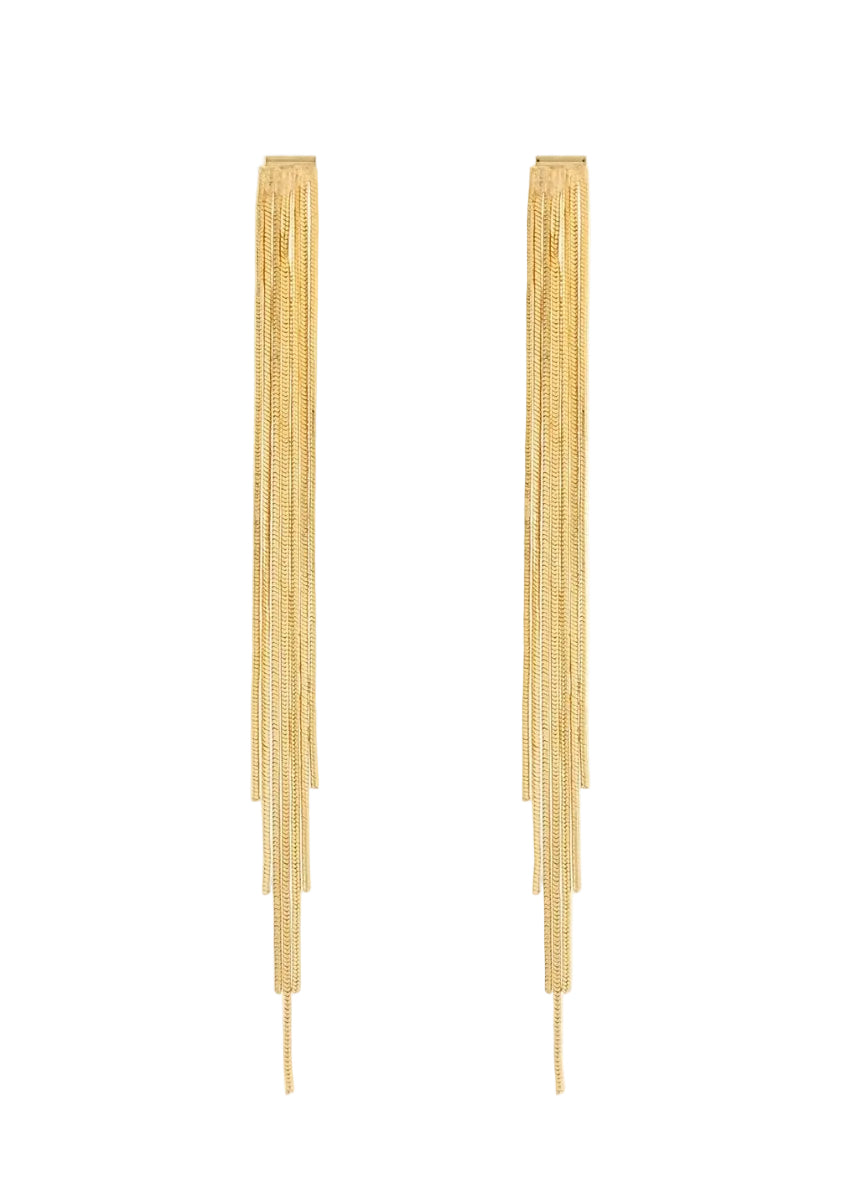 Fringe Chain Earrings - Gold