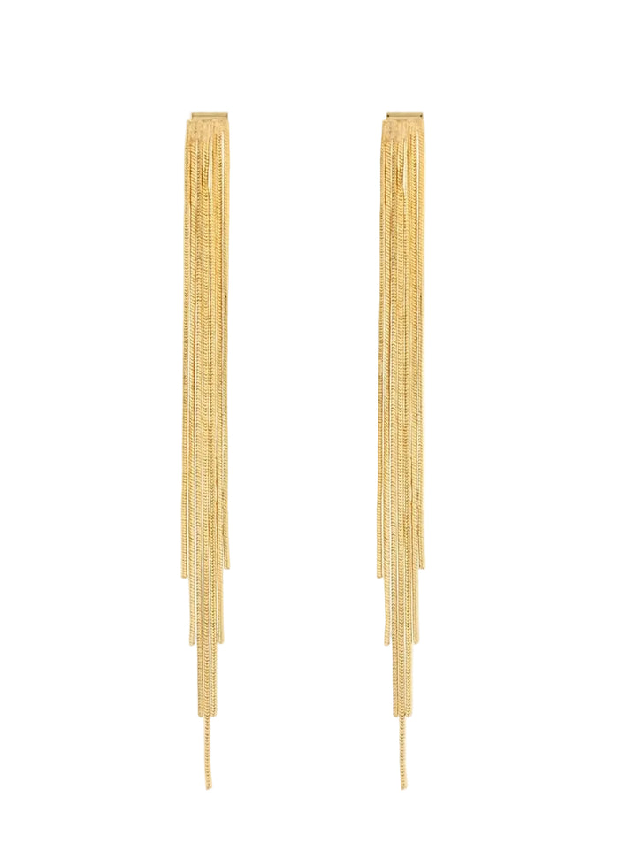 Fringe Chain Earrings - Gold