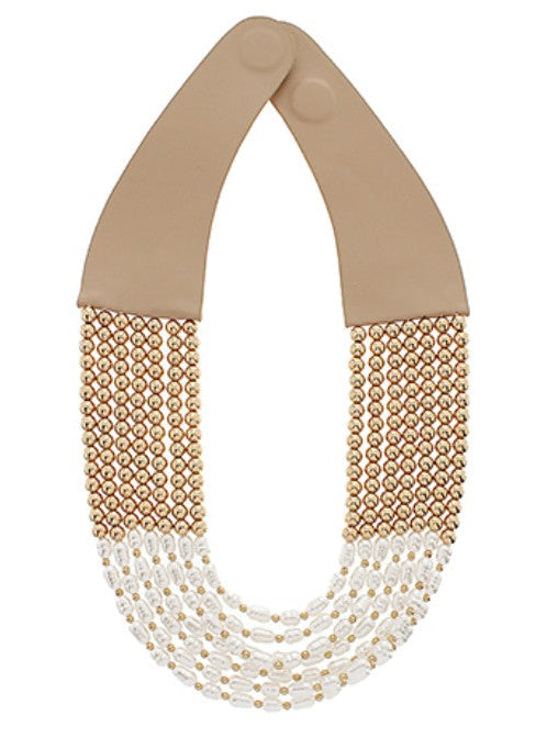 Pearl & Metal Ball Bead Layered Necklace