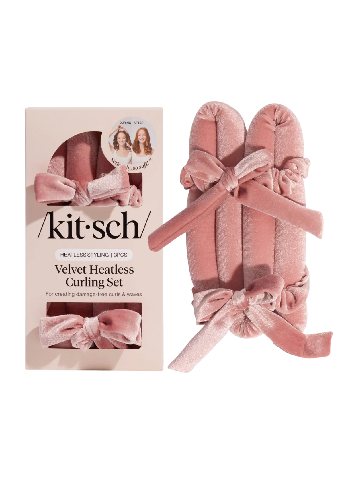 Terracotta Velvet Heatless Curling Set