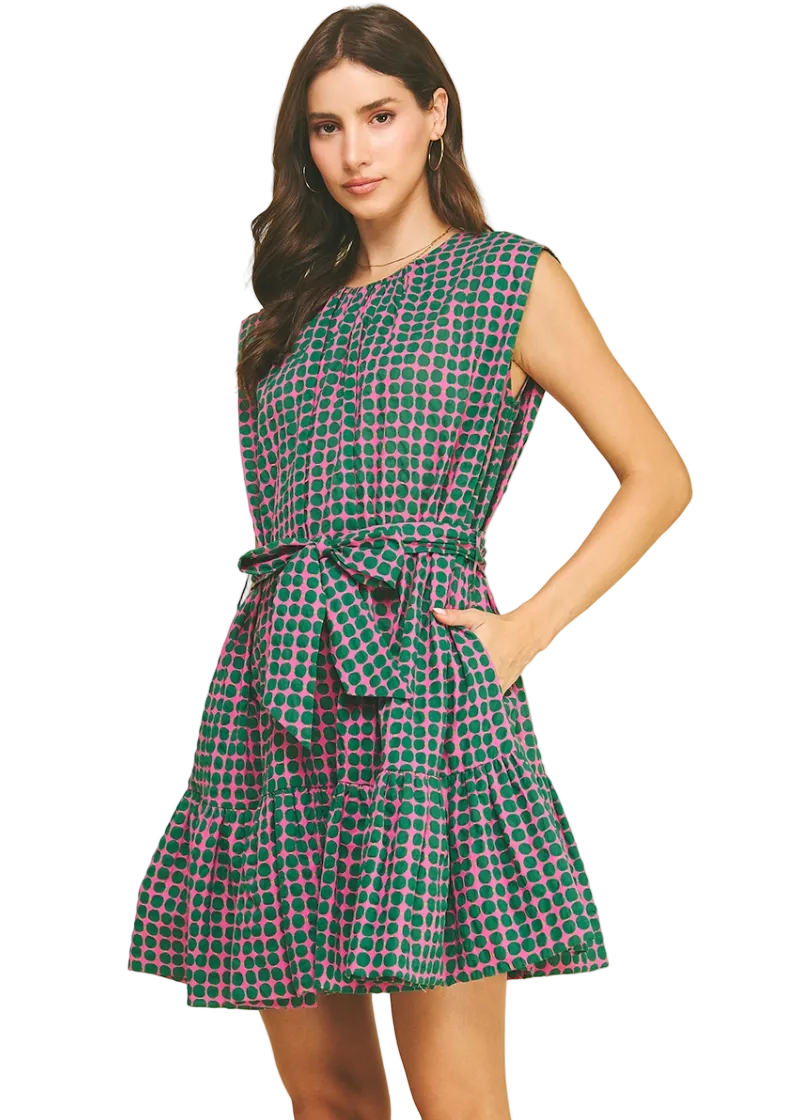 Multi-Color Polka Dot Tiered Mini Dress