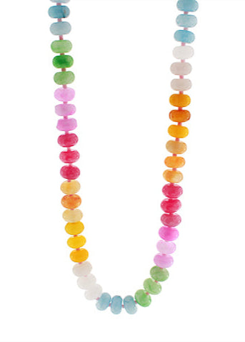 Semi Wide Stone Beaded Necklace