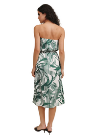 Flowy Strapless Midi Dress