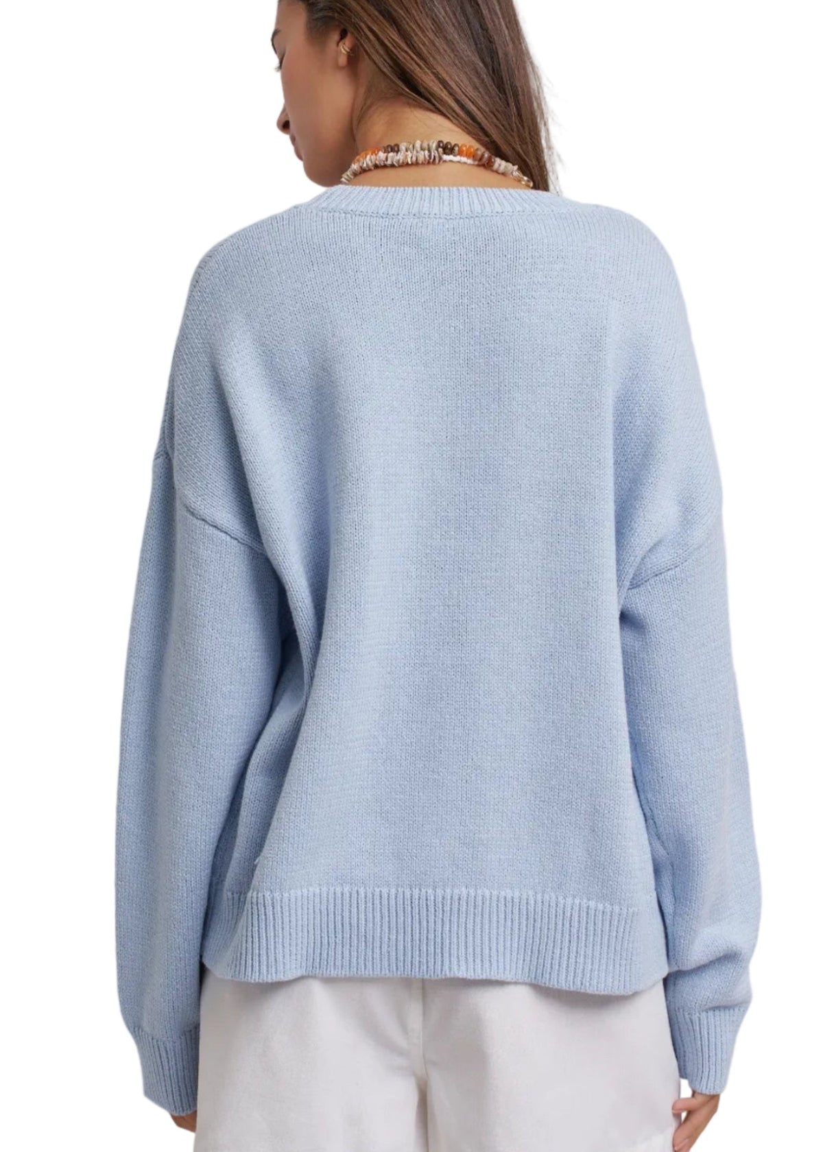 Seaside Sardine Oversized Summer Knit Sweater