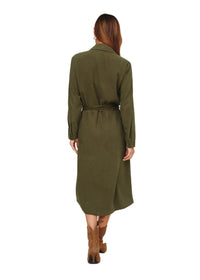 Patch Pocket Maxi Shirt Dress