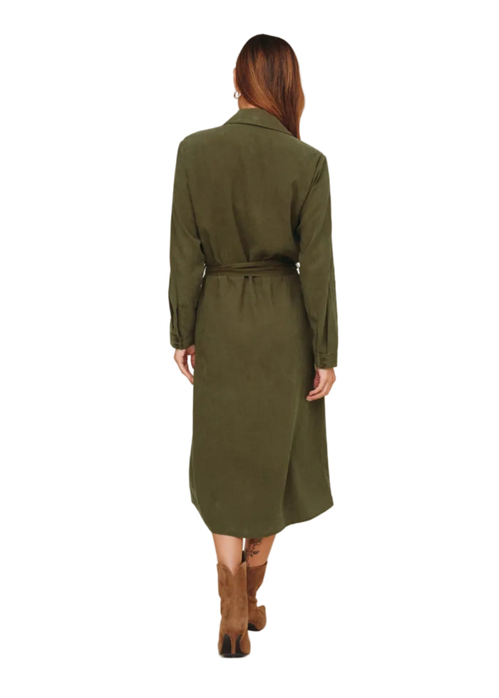 Patch Pocket Maxi Shirt Dress