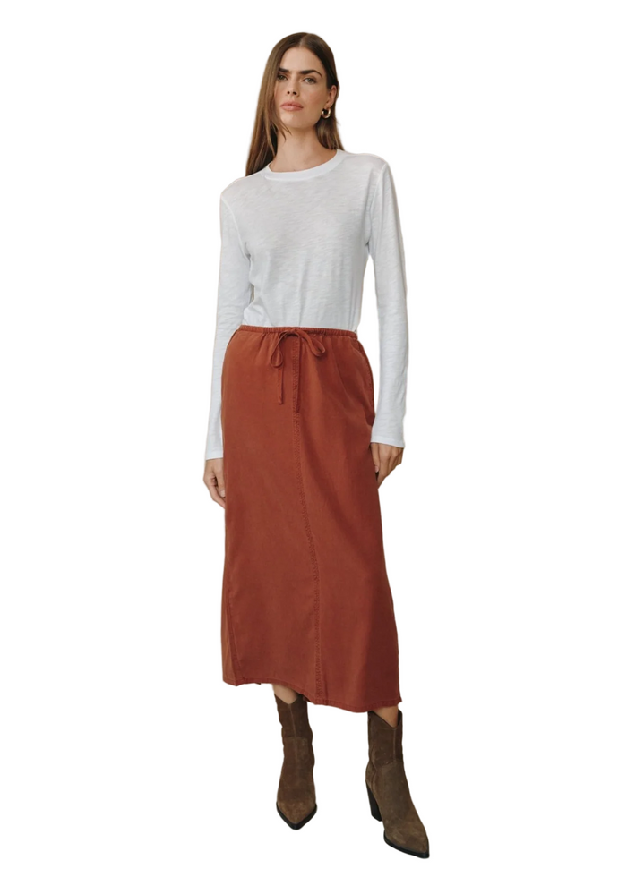 Back Slit Skirt - Autumn Amber