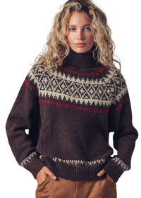 Nordic Fair Isle Wool Turtle Neck Sweater