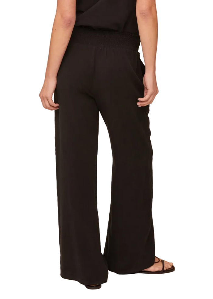 Smocked Waist Wide Leg Pant