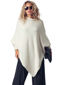 Asymmetrical Drape Knit Poncho Sweater