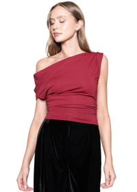 Basic One Shoulder Slant Top