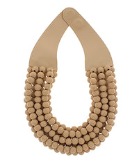 Wood Bead Statement Collar Necklace