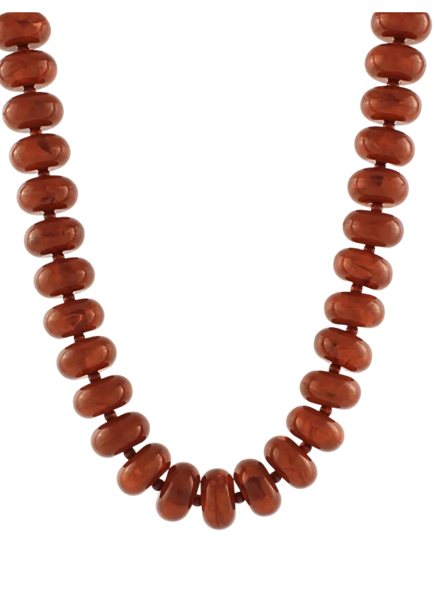 Colored Flat Ball Necklace - Brown