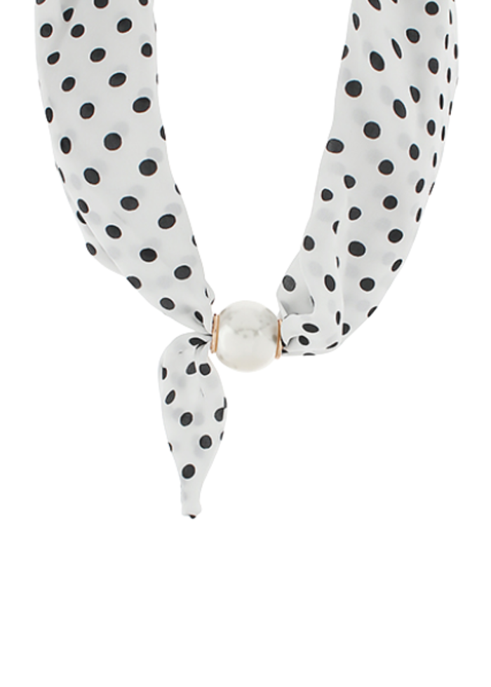 Pearl Polkadot Scarf Necklace