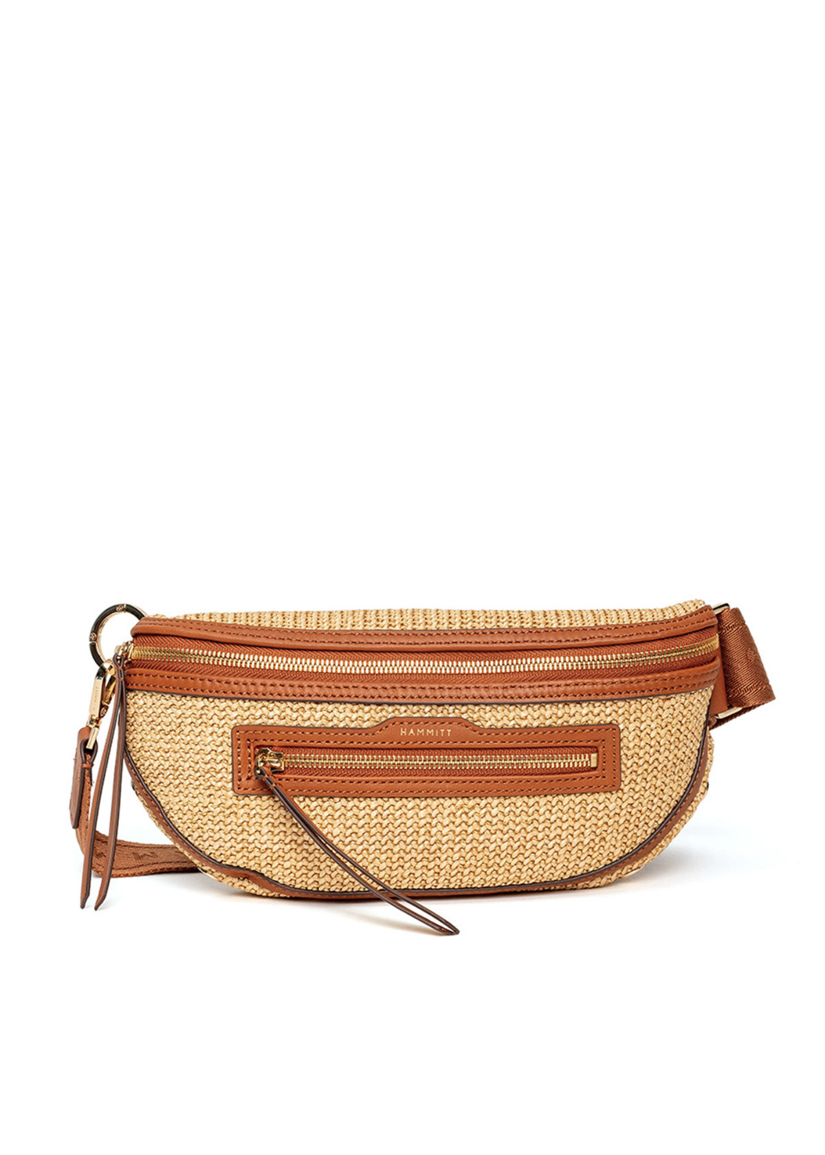 Charles Crossbody Med - Cocoa Raffia/Gold