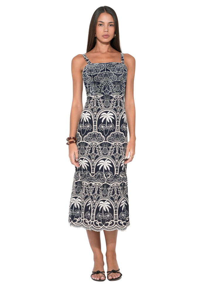 Evangeline Scallop Midi Dress